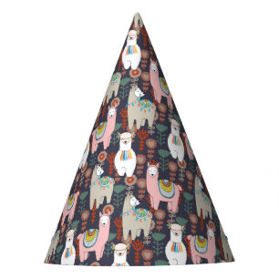 Colourful Llamas Pattern Party Hat