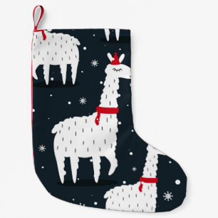 Colourful Llamas: Snowy Animal Seamless. Small Christmas Stocking