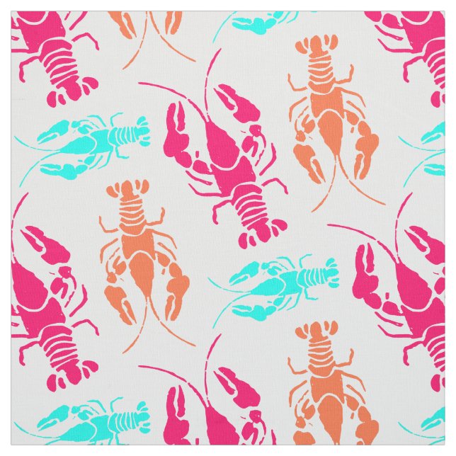 Colourful Lobster Bake Fabric (Swatch)