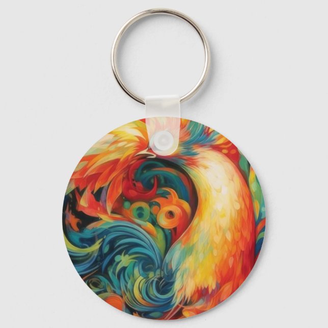 Colourful Locket Design Key Ring (Front)