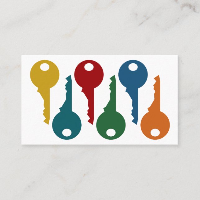 Colourful Locksmith Business Cards (Front)