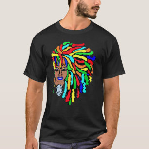 Colourful Locs Side Afro Dreadlocks Natural Hair T-Shirt