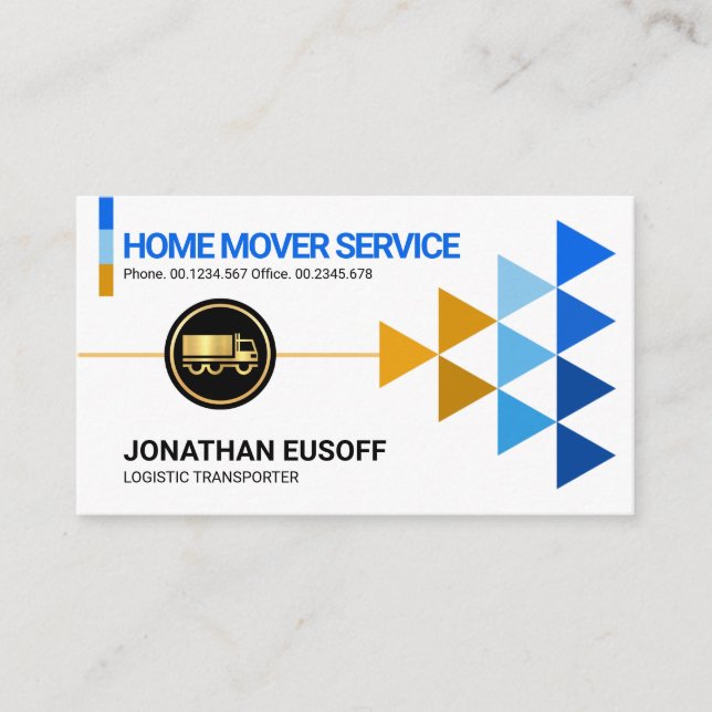 Colourful Logistic Arrows Truck Transport Business Card (Front)