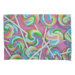 Colourful lollipop print pillowcase