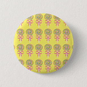 Colourful lollipops pattern 6 cm round badge
