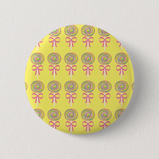 Colourful lollipops pattern 6 cm round badge (Front)