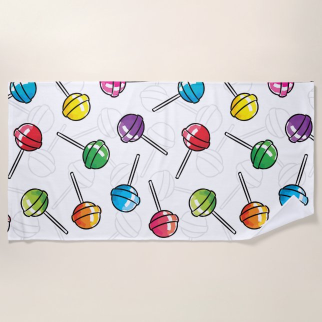 Colourful lollipops pattern beach towel (Front)