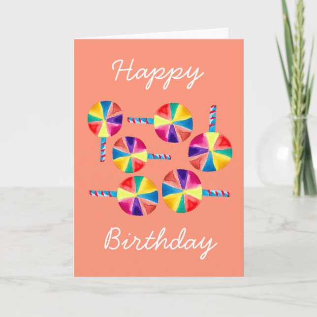 Colourful lollipops pattern card (Front)