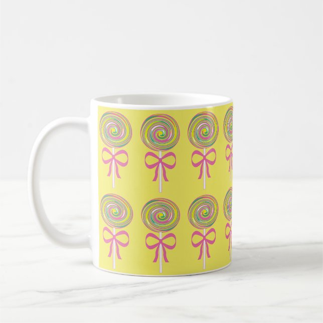 Colourful lollipops pattern coffee mug (Left)