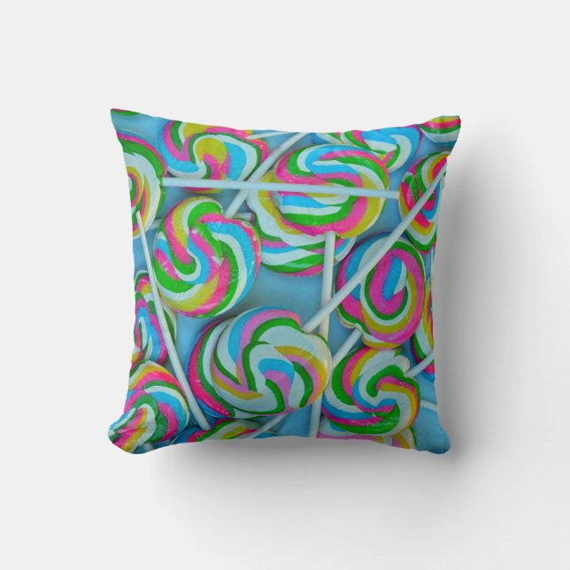 Colourful lollipops pattern cushion (Front)