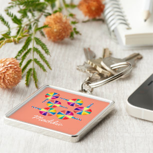 Colourful lollipops pattern key ring