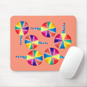 Colourful lollipops pattern mouse mat