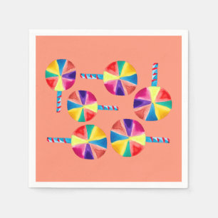 Colourful lollipops pattern napkin