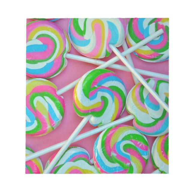 Colourful lollipops pattern notepad (Front)