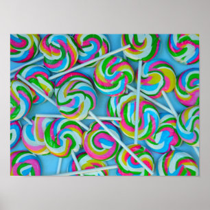 Colourful lollipops pattern poster