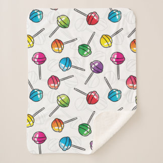 Colourful lollipops pattern sherpa blanket
