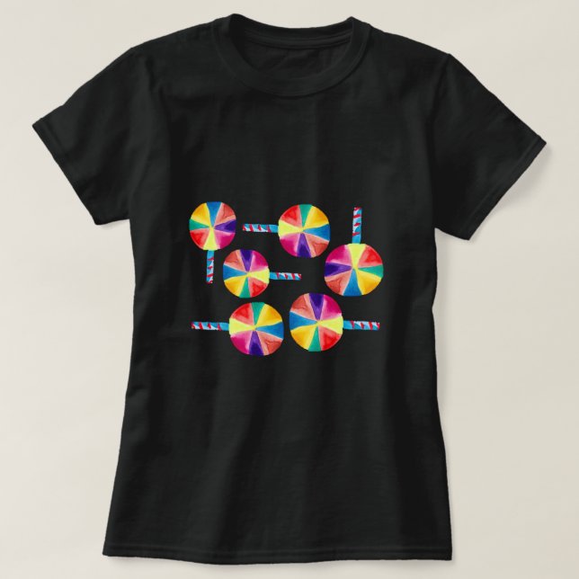 Colourful lollipops pattern T-Shirt (Design Front)