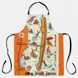 Colourful Long Beach Island Map Apron