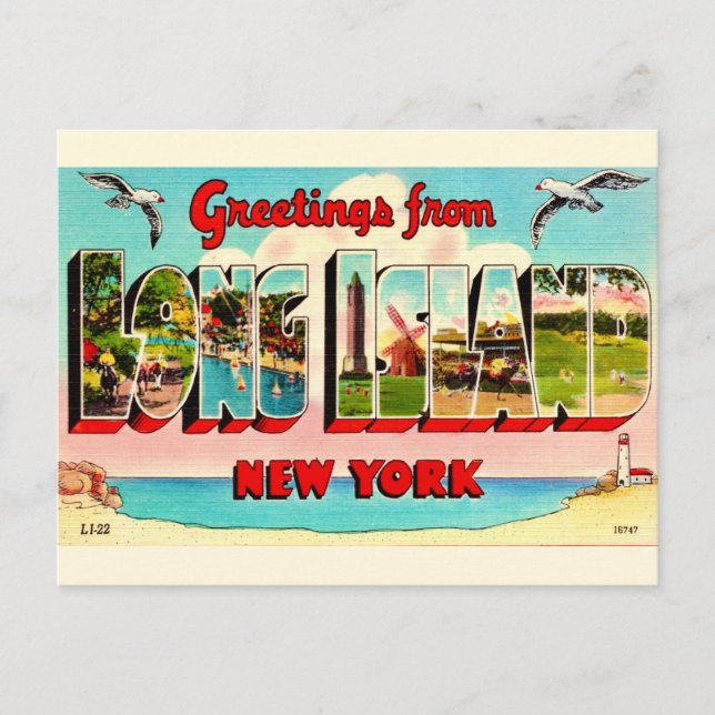 Colourful Long Island Postcard (Front)