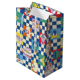 Colourful LOONEY TUNES™ Chequered Toss Pattern Medium Gift Bag