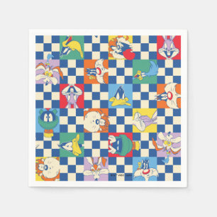 Colourful LOONEY TUNES™ Chequered Toss Pattern Napkin