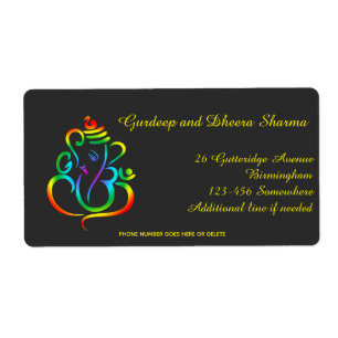 Colourful Lord Ganesha on black