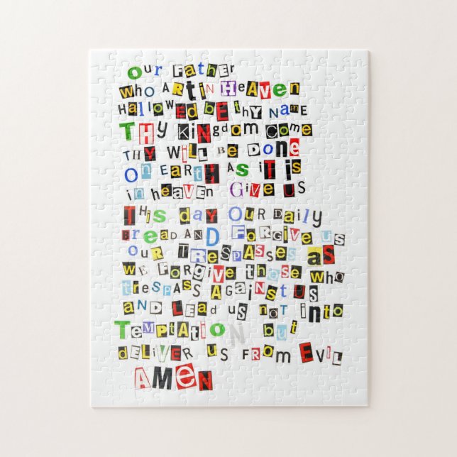 Colourful Lord's Prayer Jigsaw Puzzle (Vertical)