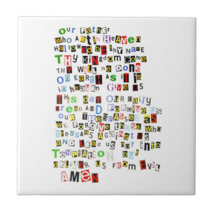 Colourful Lord's Prayer Tile