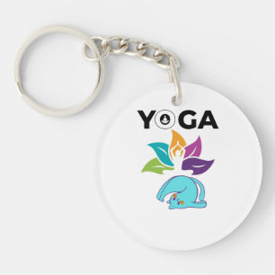 Colourful Lotus Balance with Feminine Yoga Vibes Key Ring