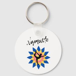 Colourful Lotus Balance with Feminine Yoga Vibes Key Ring