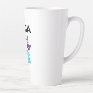 Colourful Lotus Balance with Feminine Yoga Vibes Latte Mug