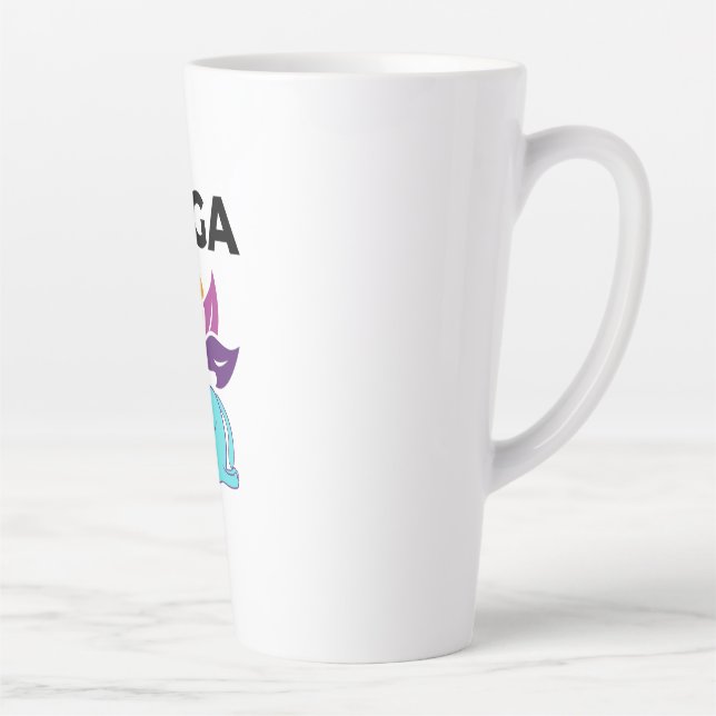 Colourful Lotus Balance with Feminine Yoga Vibes Latte Mug (Right)