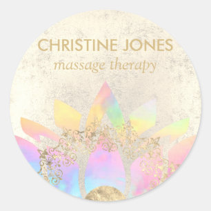 colourful lotus flower classic round sticker