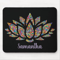 Colourful Lotus Flower Design Mousepad