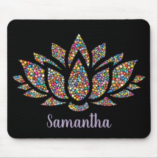 Colourful Lotus Flower Design Mousepad