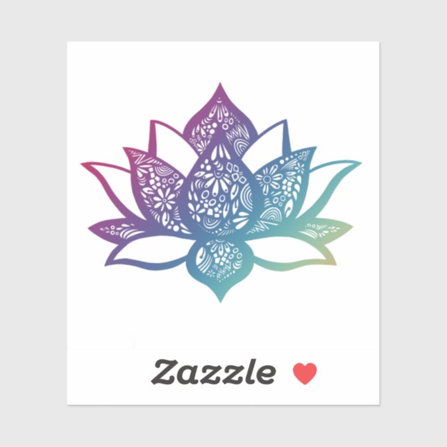 Colourful Lotus Flower Die-Cut Sticker (Sheet)