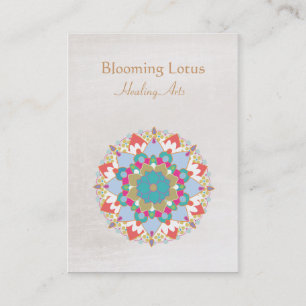Colourful Lotus Flower Mandala Healing Arts Business Card