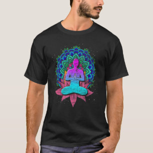 Colourful Lotus Flower Mandala Namaste Yogi Buddhi T-Shirt