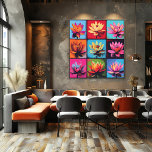 Colourful Lotus Grid Pop Art – Vibrant Floral Wall Poster<br><div class="desc">Brighten up your space with this pop art-inspired lotus flower grid. Featuring nine unique, bold colour combinations, this artwork brings a playful yet serene touch to your decor. Perfect for adding a lively, artistic feel to living rooms, yoga studios, or any area that needs a pop of colour. There's space...</div>