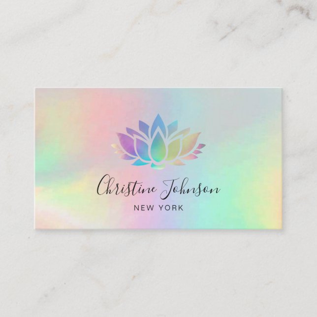 colourful lotus logo on pastel colours business card (Front)
