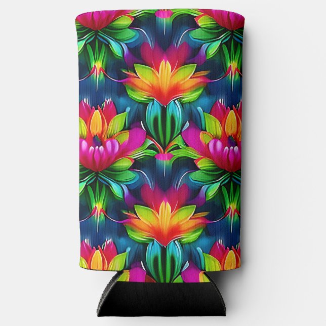 Colourful Lotuses  Seltzer Can Cooler (Front)