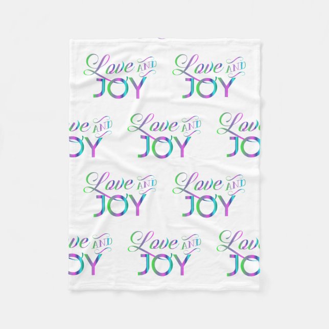 Colourful Love And Joy Fleece Blanket (Front)