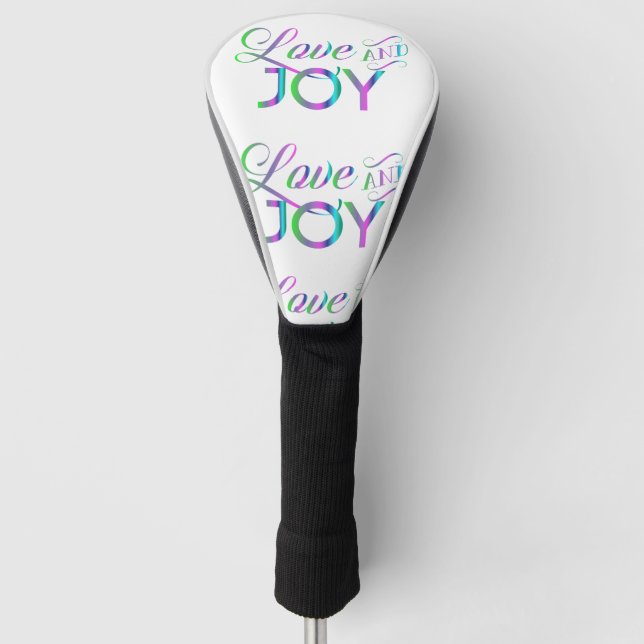 Colourful Love And Joy Golf Head Cover (Front)