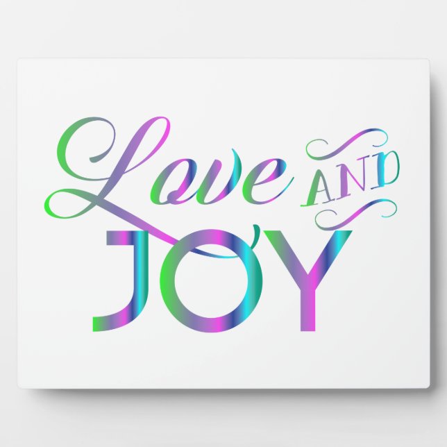 Colourful Love And Joy Plaque (Front)