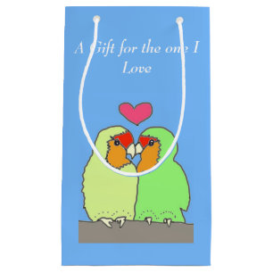 Colourful Love Birds Valentine’s Small Gift Bag