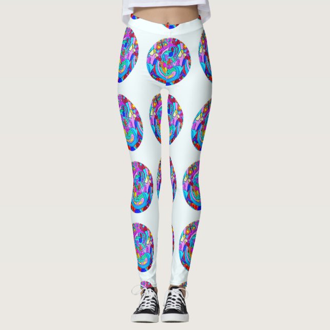 colourful love circles leggings (Front)