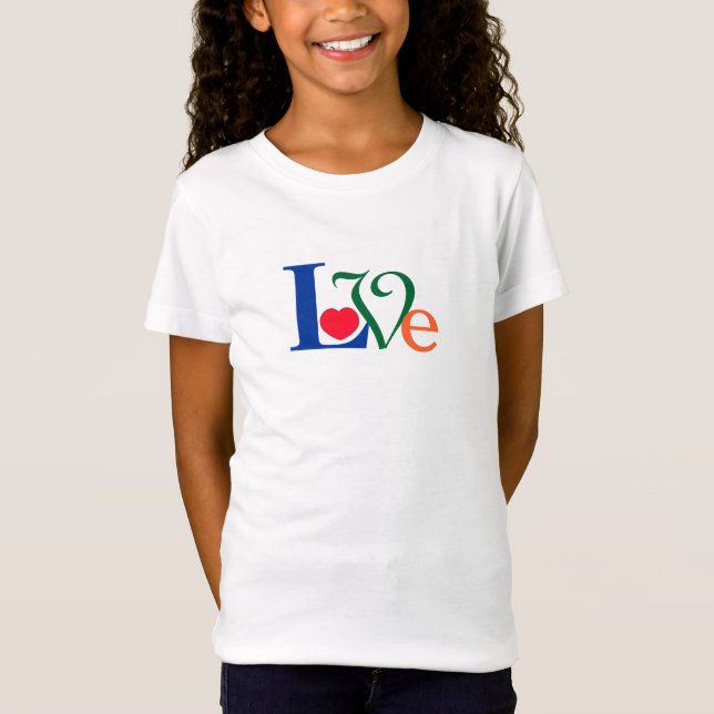 Colourful Love Heart T-Shirt (Front)