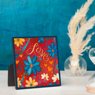 Colourful Love Inspirational Floral Pretty Custom Plaque