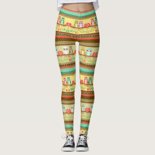 Colourful Love Owls Leggings