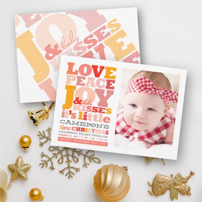 Colourful Love Peace Joy And Baby Kisses Letters Invitation (Creator Uploaded)